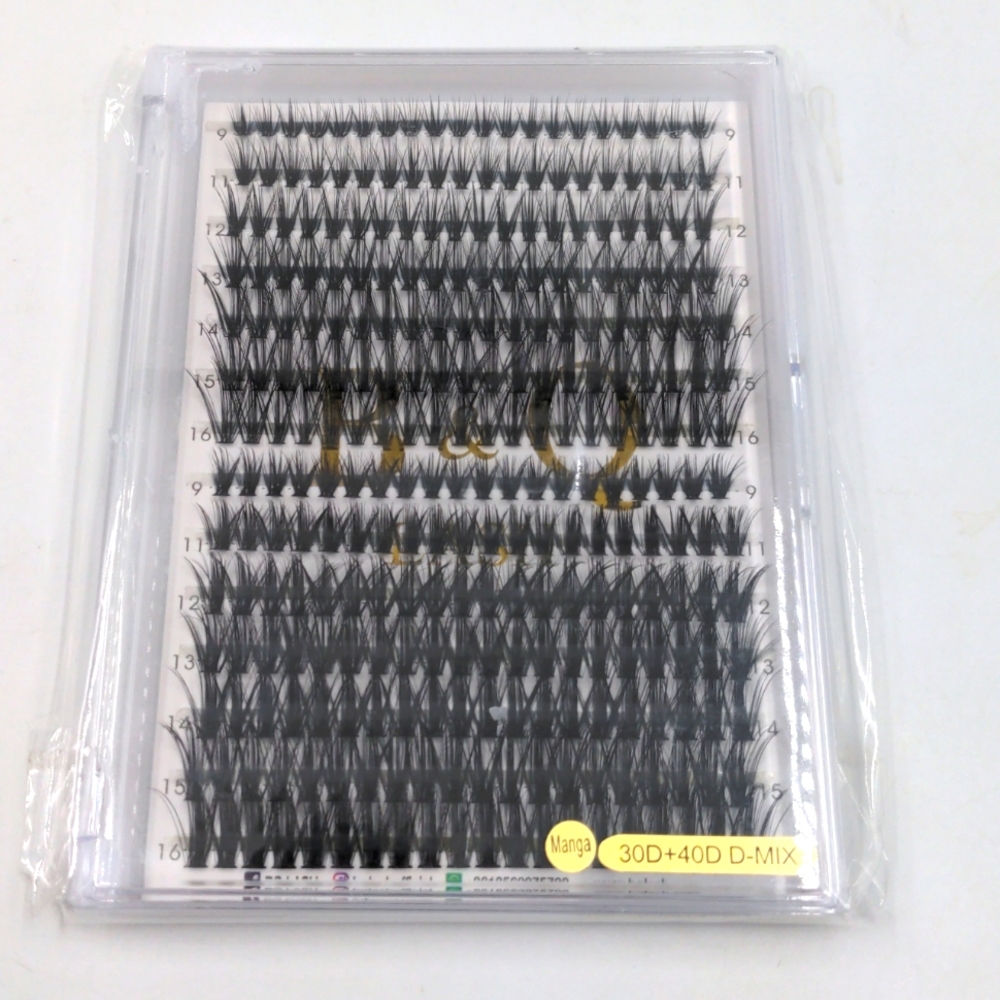 B&Q Lash Clusters 30D+40D D-9-16 MIX Individual Lashes 280 Clusters Manga